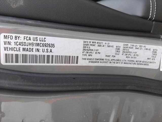 2021 DODGE DURANGO SR 1C4SDJH91MC692635