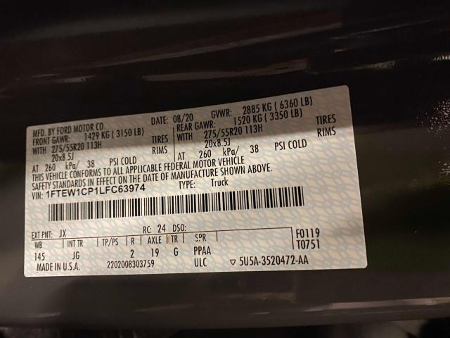 2020 FORD F150 SUPER 1FTEW1CP1LFC63974