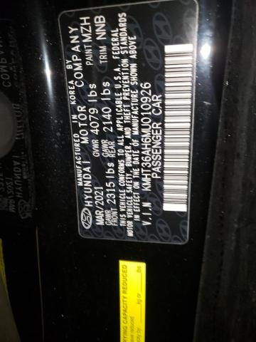 2021 HYUNDAI VELOSTER N KMHT36AH6MU010926