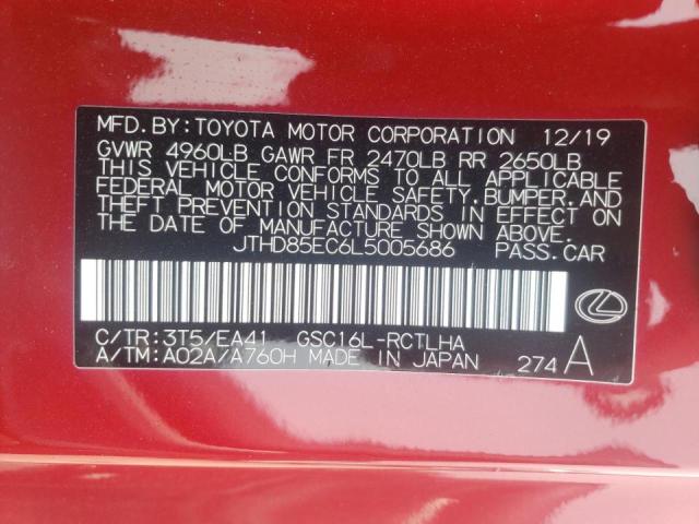 2020 LEXUS RC 350 JTHD85EC6L5005686