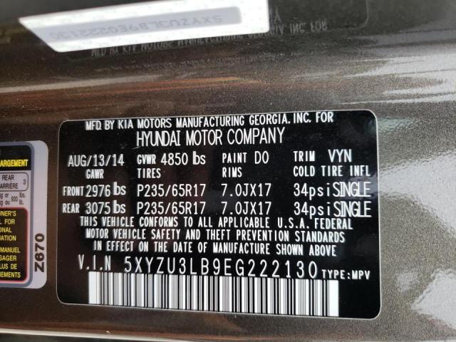 5XYZU3LB9EG222130 Hyundai Santa Fe S 2014. Фото: 9