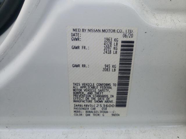 2020 NISSAN ALTIMA S 1N4BL4BV3LC253600