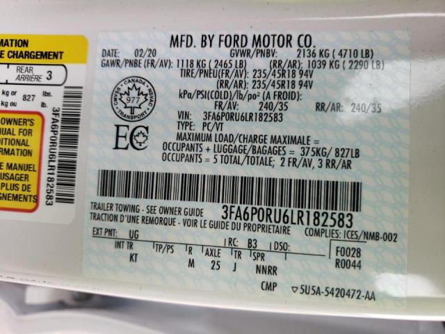 3FA6P0RU6LR182583 Ford Fusion Tit 2020. Фото: 9