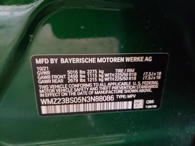 2022 MINI COOPER S E WMZ23BS05N3N88086