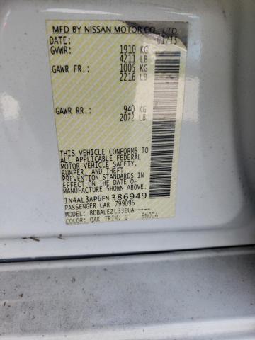2015 NISSAN ALTIMA 2.5 1N4AL3AP6FN386949