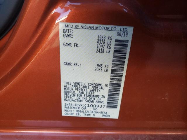 2020 NISSAN ALTIMA SR 1N4BL4CVXLC100937