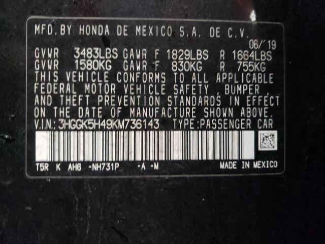 2019 HONDA FIT LX 3HGGK5H49KM736143