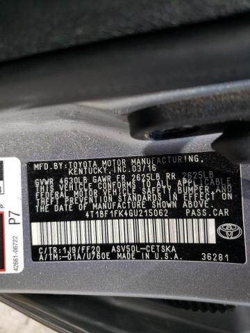 2016 TOYOTA UK 4T1BF1FK4GU215062