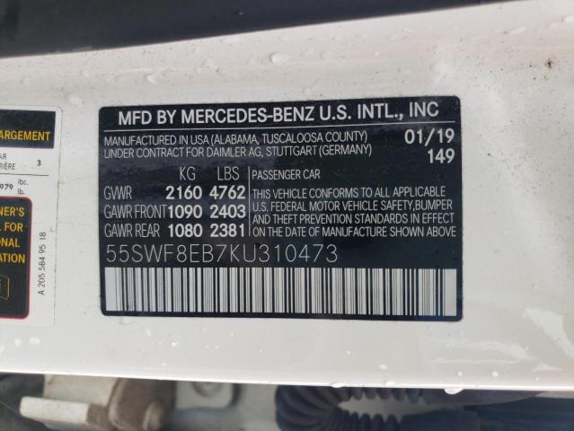 2019 MERCEDES-BENZ C 300 4MAT 55SWF8EB7KU310473
