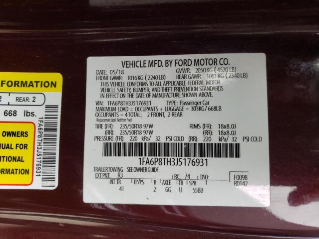 2018 FORD MUSTANG 1FA6P8TH3J5176931