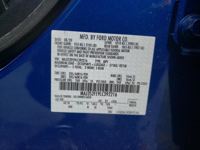 2020 FORD ECOSPORT S MAJ3S2FE9LC392216