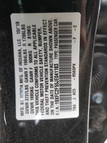 2018 HONDA CIVIC LX 19XFC2F55JE041183