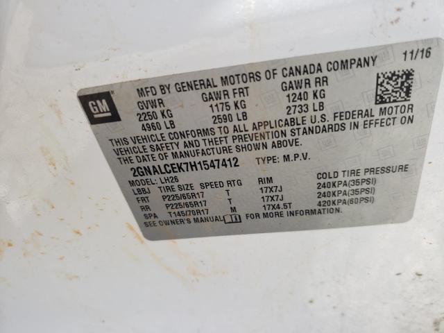 2017 CHEVROLET EQUINOX LT 2GNALCEK7H1547412