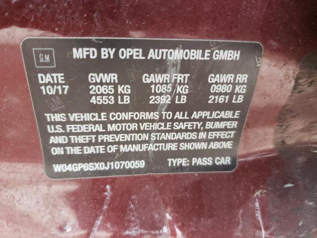 2018 BUICK REGAL ESSE W04GP6SX0J1070059