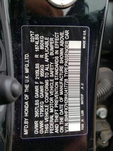 2017 HONDA CIVIC LX SHHFK7H29HU417728