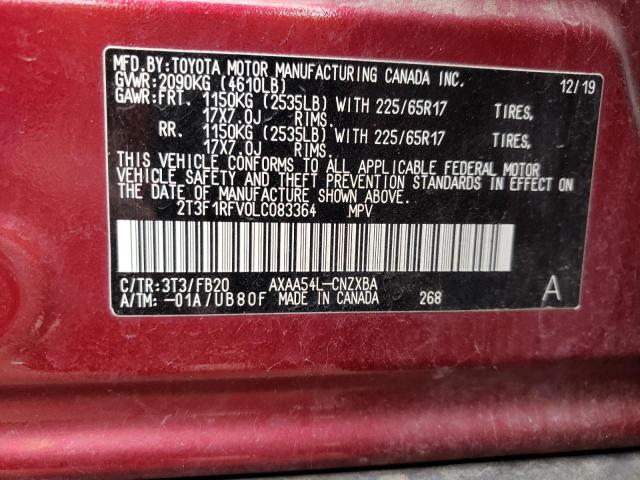 2020 TOYOTA RAV4 LE 2T3F1RFV0LC083364