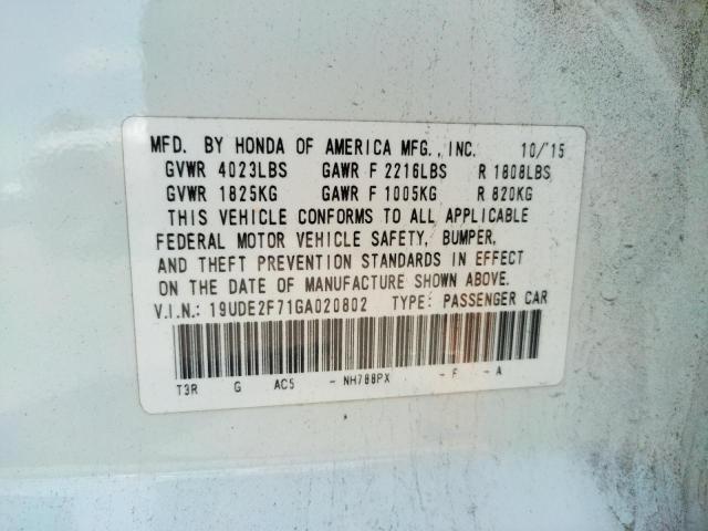 2016 ACURA ILX PREMIU 19UDE2F71GA020802