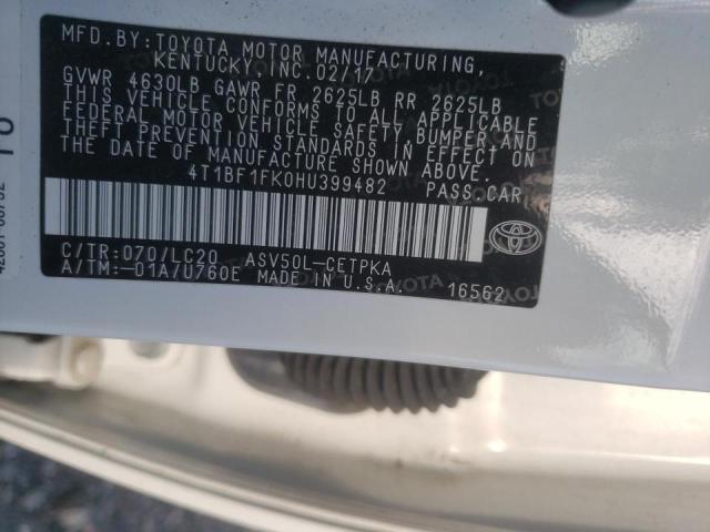 2017 TOYOTA CAMRY LE 4T1BF1FK0HU399482