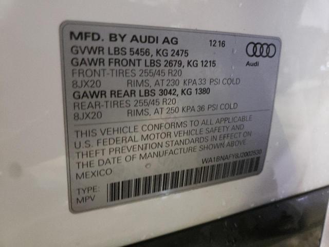 2018 AUDI Q5 PREMIUM WA1BNAFY8J2002530