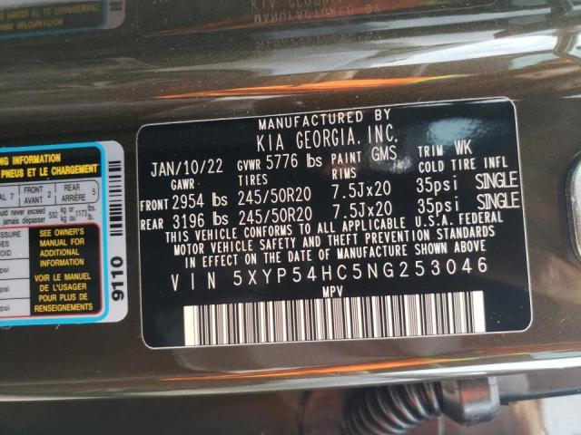 2022 KIA TELLURIDE 5XYP54HC5NG253046