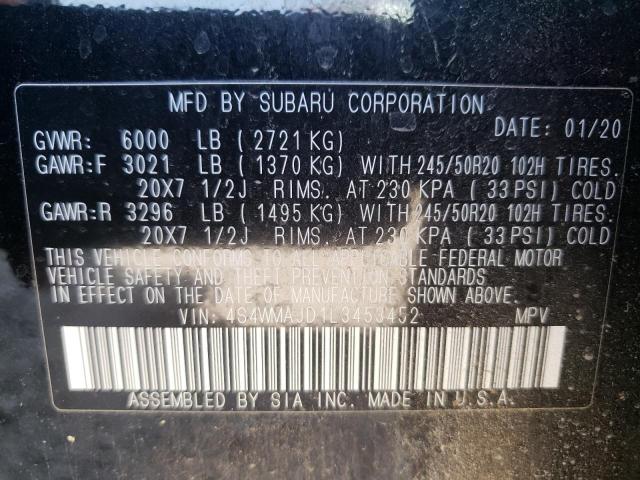 2020 SUBARU ASCENT LIM 4S4WMAJD1L3453452
