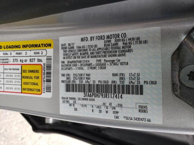 2018 FORD FUSION SE 3FA6P0H79JR117414