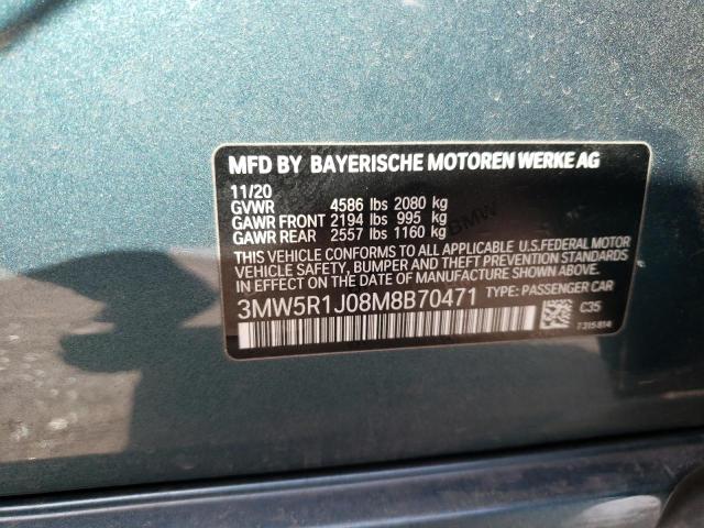 2021 BMW 330I 3MW5R1J08M8B70471