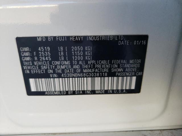 2016 SUBARU LEGACY 2.5 4S3BNBN68G3038118