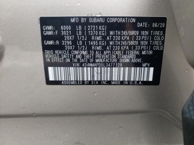 2020 SUBARU ASCENT LIM 4S4WMAPD5L3477129