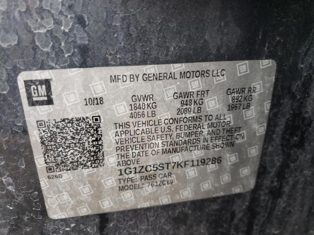 2019 CHEVROLET MALIBU LS 1G1ZC5ST7KF119286