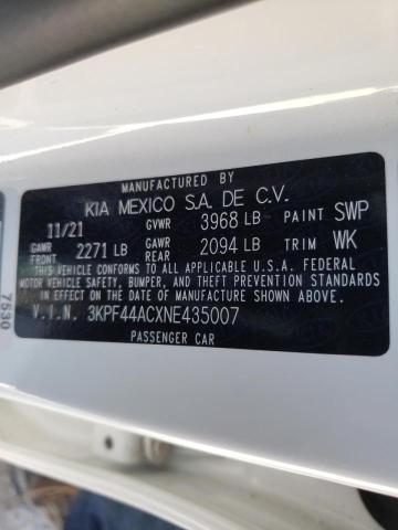 2022 KIA FORTE GT 3KPF44ACXNE435007