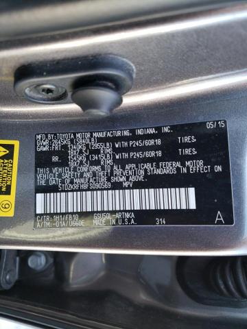 2015 TOYOTA HIGHLANDER 5TDZKRFH8FS090569