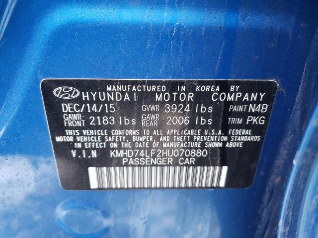 2017 HYUNDAI ELANTRA SE KMHD74LF2HU070880