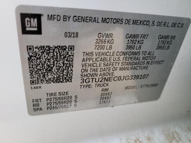 2018 GMC SIERRA K15 3GTU2NEC0JG339107