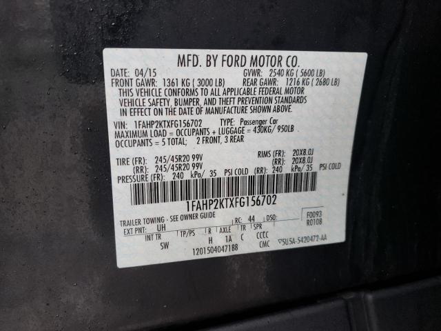 2015 FORD TAURUS SHO 1FAHP2KTXFG156702