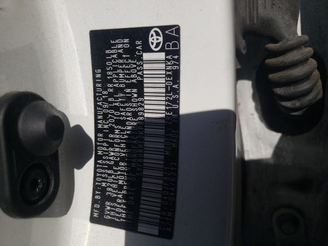 2019 TOYOTA COROLLA L 5YFBURHE2KP889829