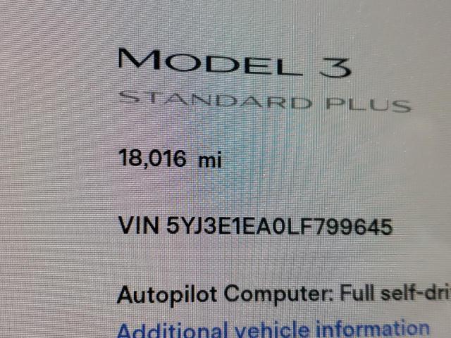 2020 TESLA MODEL 3 5YJ3E1EA0LF799645