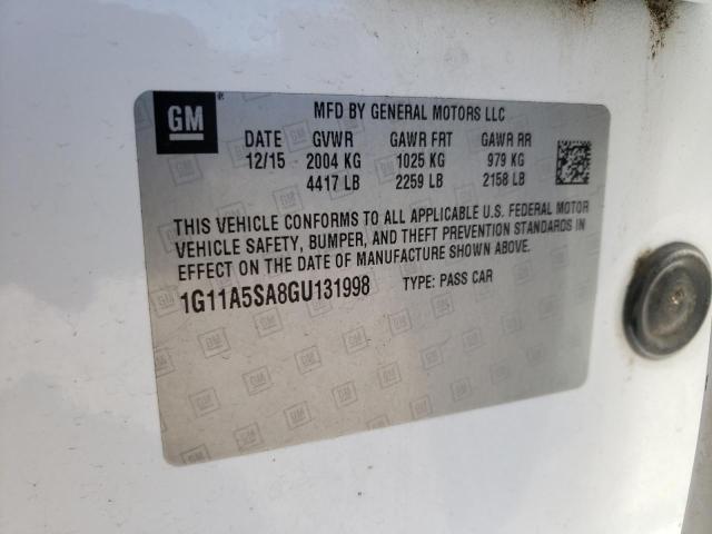 2016 CHEVROLET MALIBU LIM - 1G11A5SA8GU131998