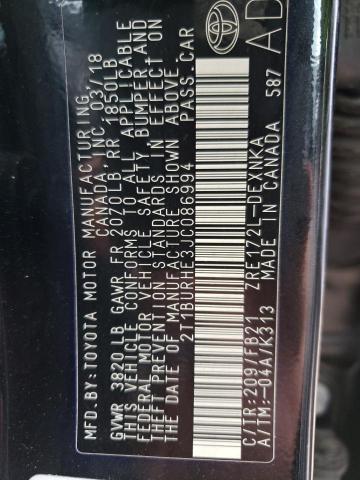 2018 TOYOTA COROLLA L 2T1BURHE3JC086994