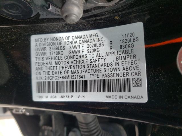 2021 HONDA CIVIC SPOR 2HGFC2F84MH521641