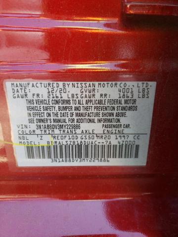 2021 NISSAN SENTRA SR 3N1AB8DV3MY229886