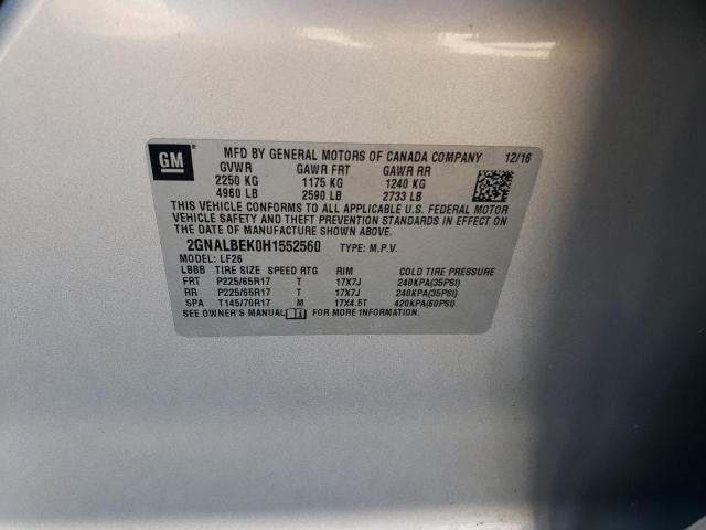 2017 CHEVROLET EQUINOX LS 2GNALBEK0H1552560