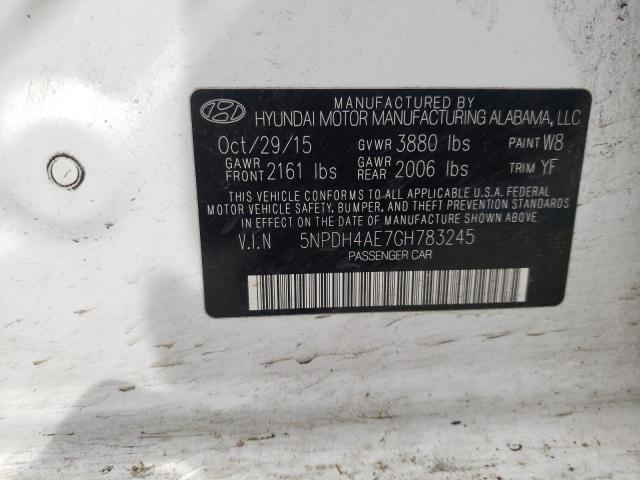 2016 HYUNDAI ELANTRA SE 5NPDH4AE7GH783245