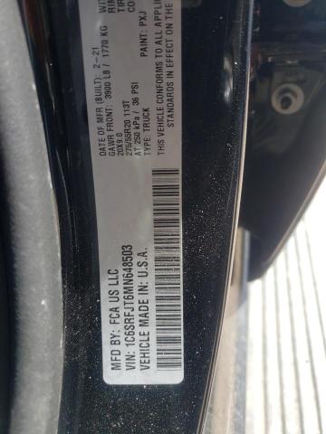 2021 RAM 1500 LARAM 1C6SRFJT6MN648503