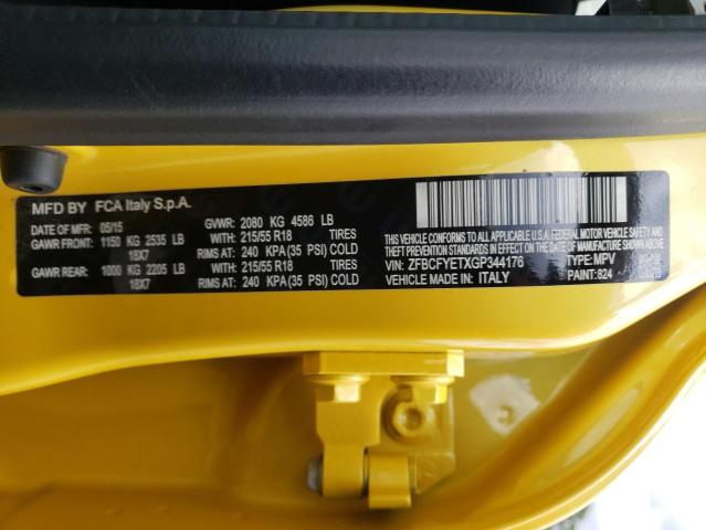 2016 FIAT 500X TREKK ZFBCFYETXGP344176