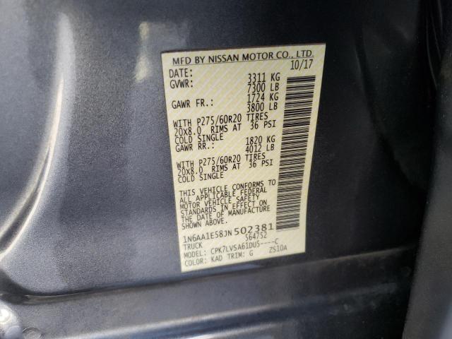 2018 NISSAN TITAN SV 1N6AA1E58JN502381