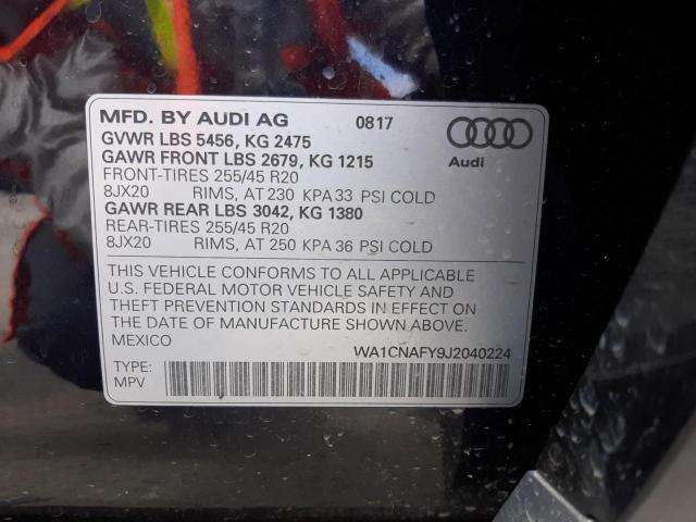 2018 AUDI Q5 PRESTIG WA1CNAFY9J2040224