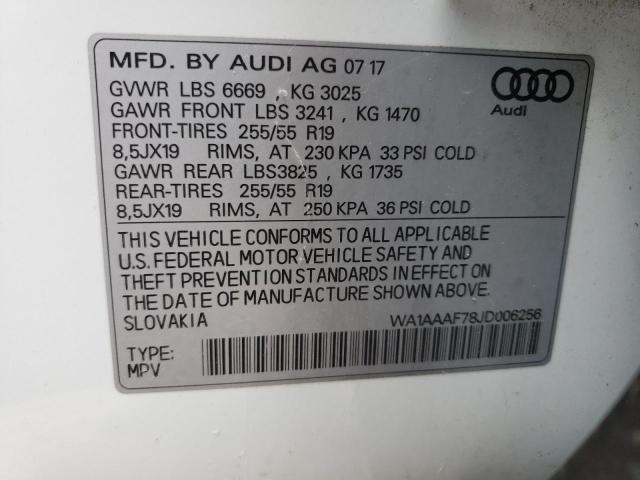 2018 AUDI Q7 PREMIUM WA1AAAF78JD006256