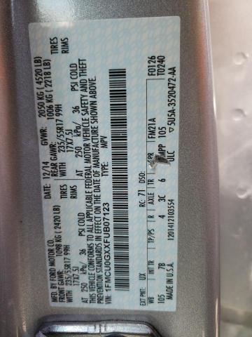 2015 FORD ESCAPE SE 1FMCU0GXXFUB07123
