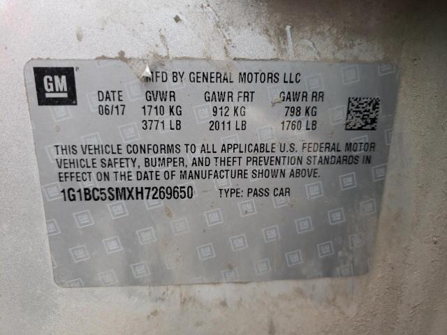 2017 CHEVROLET CRUZE LS 1G1BC5SMXH7269650